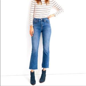 Madewell Cali demi boot cut raw hem jeans!